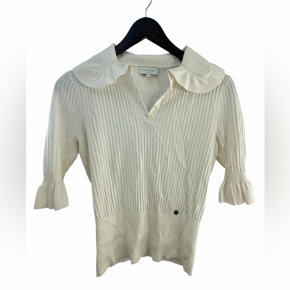Ted Baker London Kebella Frill Collar Knit Top - Picture 2 of 7